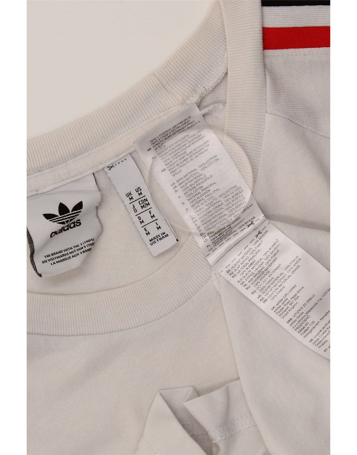 Adidas Mens Graphic T-Shirt Top Medium White Cotton
