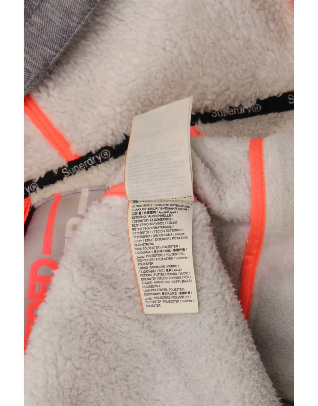 Superdry Womens Hooded Windbreaker Jacket UK 16 Large Grey Polyester