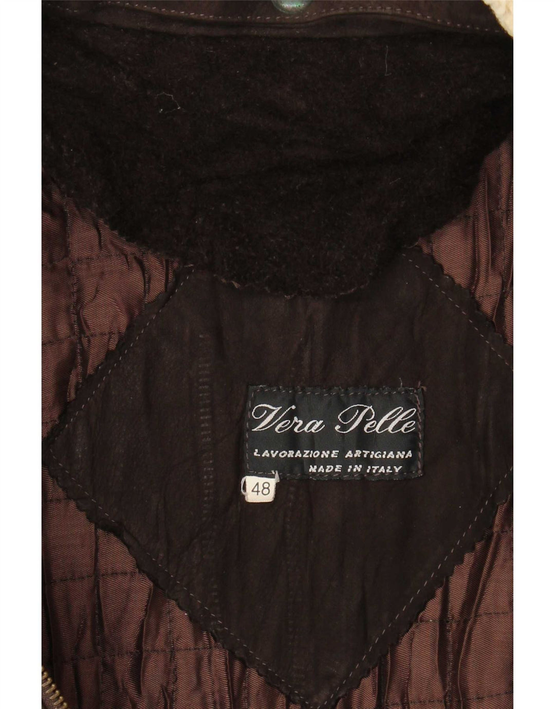 Lavorazione Artigiana Mens Leather Jacket IT 48 Medium Brown