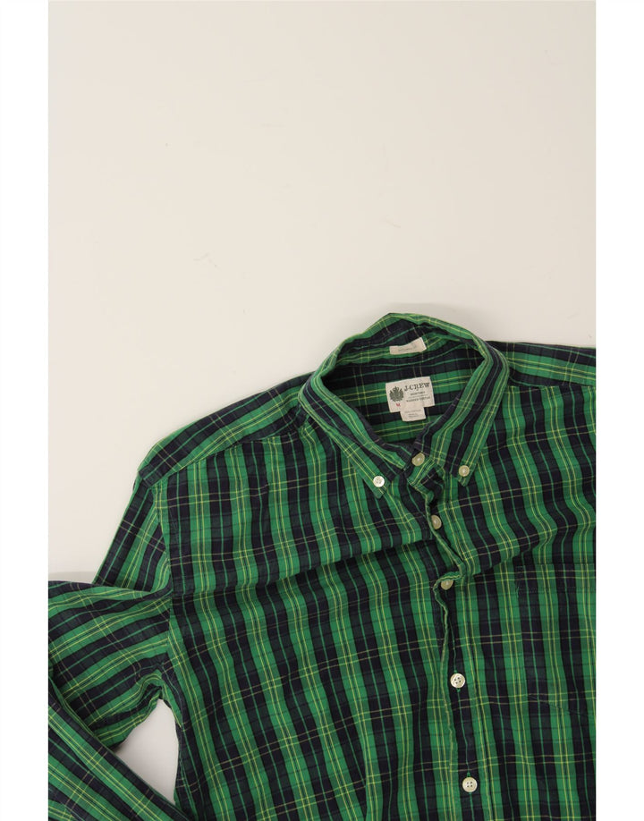 J. CREW Mens Traditional Fit Flannel Shirt Medium Green Check Cotton Vintage J. Crew and Second-Hand J. Crew from Messina Hembry 