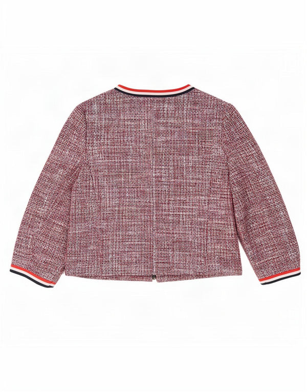 Jaqueta blazer feminina Marks & Spencer UK 12 algodão manchado vermelho médio
