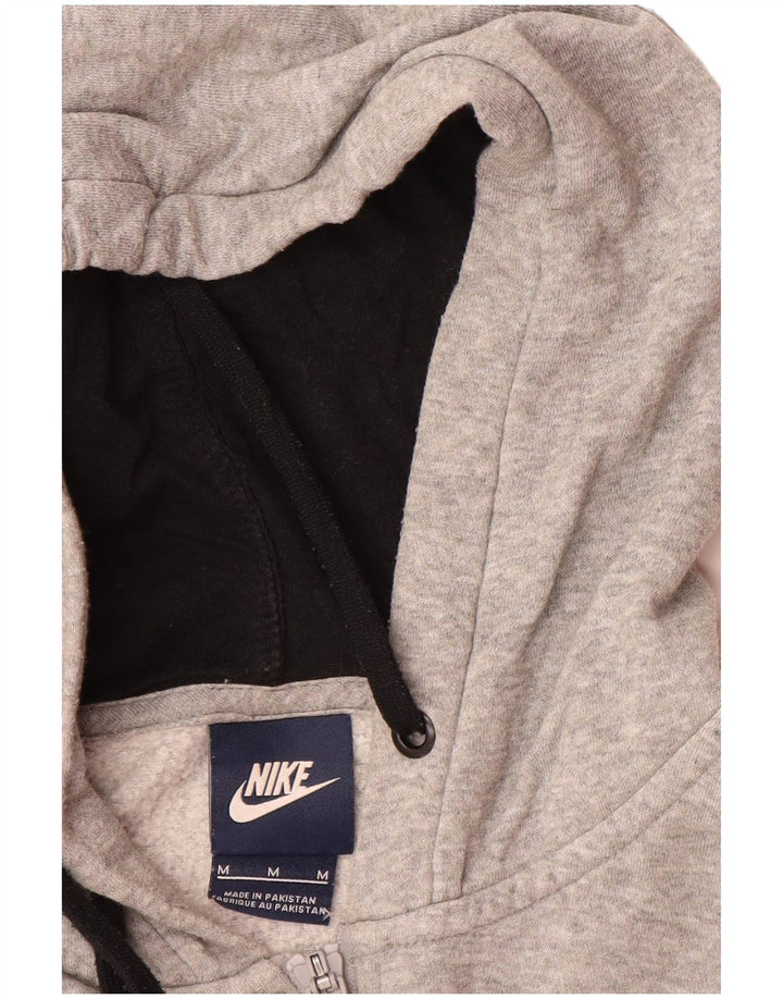 Suéter feminino Nike com capuz e zíper UK 14 algodão cinza médio