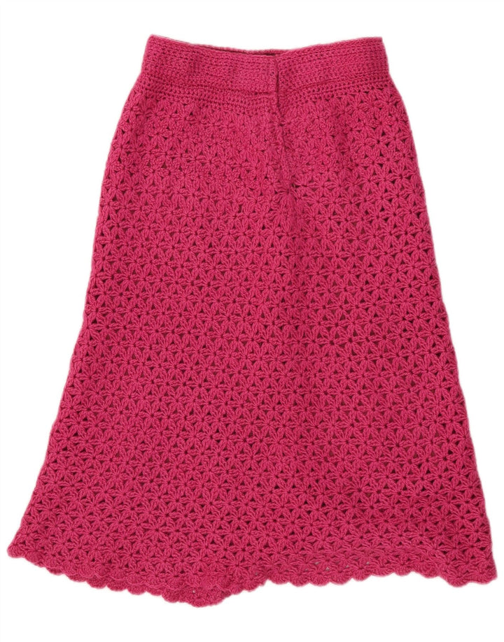 Vintage Womens Knit A-Line Skirt W28 Medium Pink