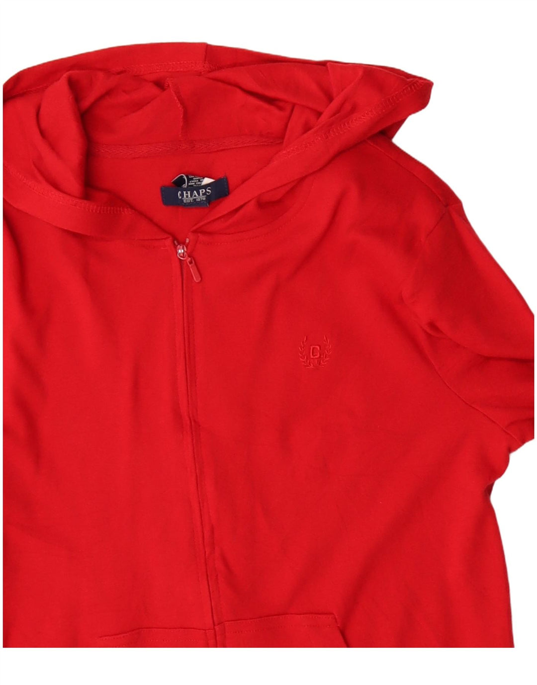Chaps Womens Zip Hoodie Sweater UK 14 Medium Red Cotton