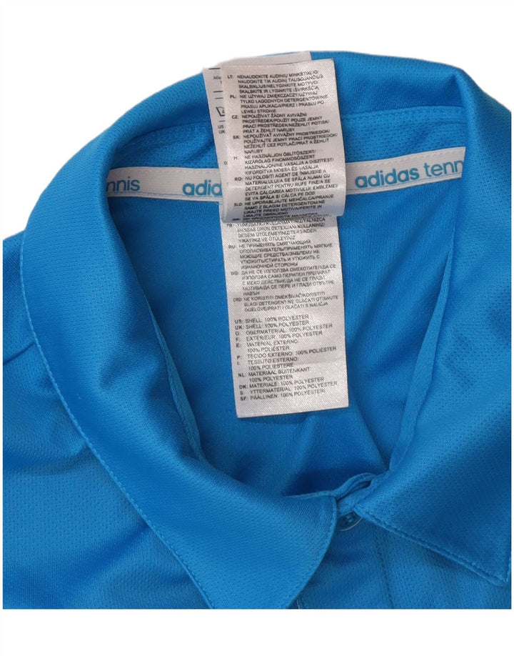 Adidas Herren Climalite Poloshirt, großes blaues Colourblock-Polyester