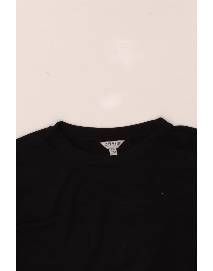 ORVIS Mens Sweatshirt Jumper Medium Black Modal Vintage Orvis and Second-Hand Orvis from Messina Hembry 