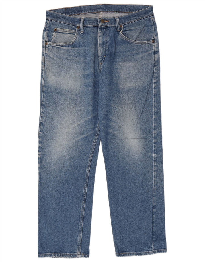Wrangler Mens Straight Jeans W33 L30 Blue Cotton