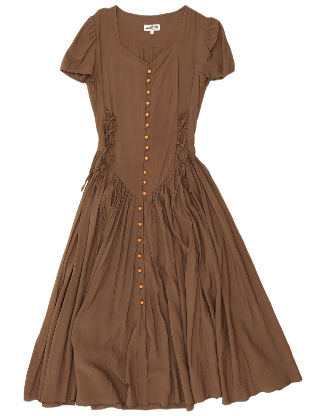 Abito lungo da donna La Madeleine UK 14 grande marrone