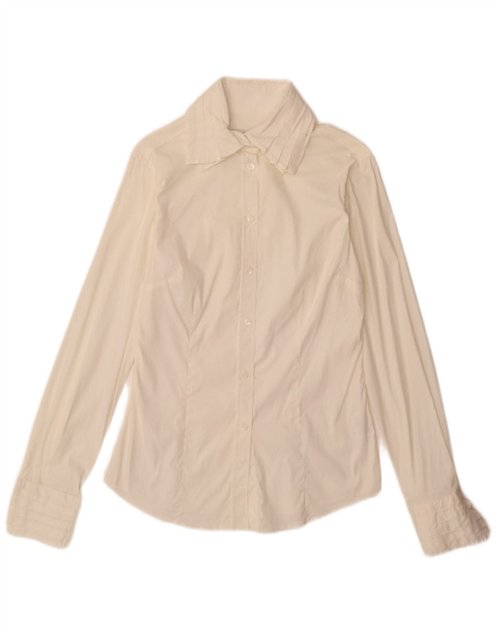 Gant Damenhemd UK 12 Medium Off White Cotton