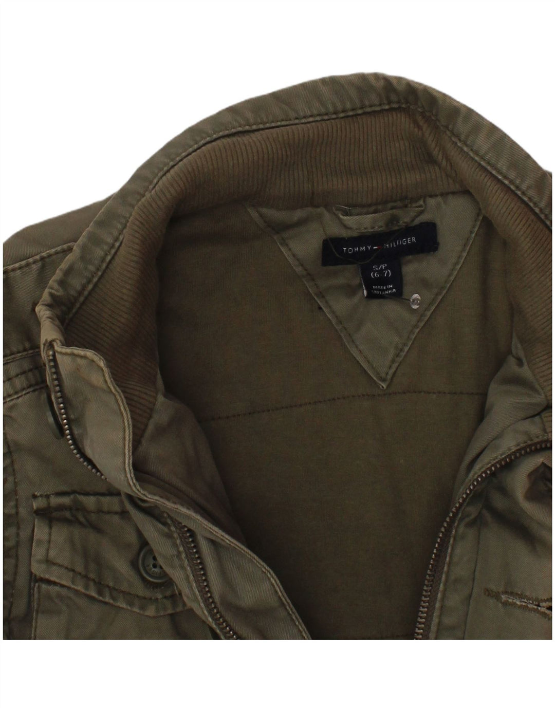 Tommy Hilfiger Boys Military Jacket 6-7 Years Small Khaki Cotton