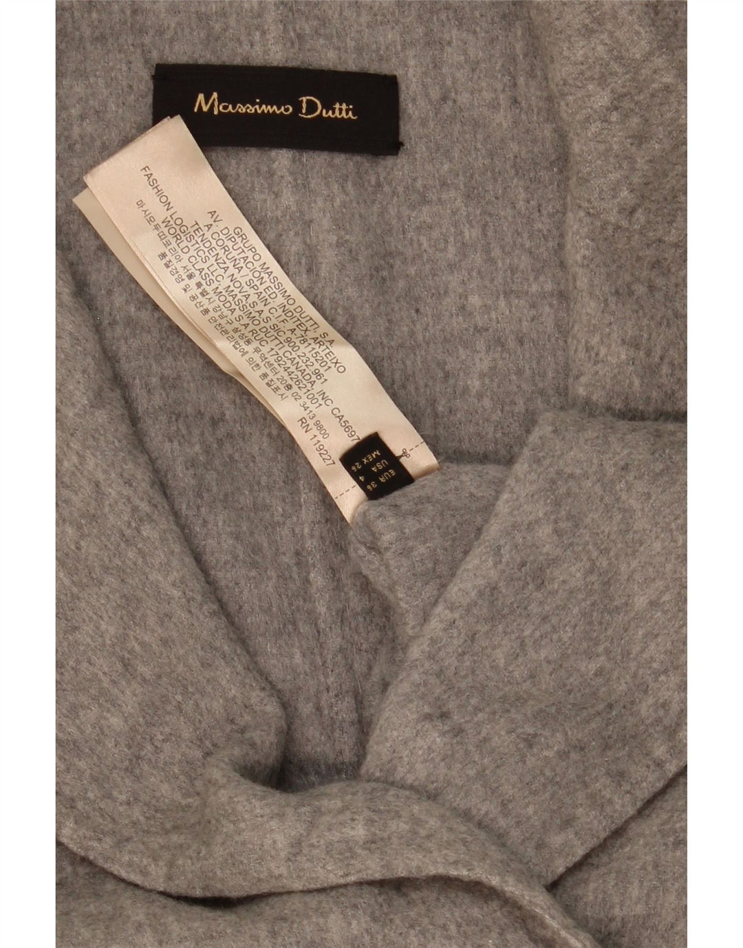Massimo Dutti Dame Dobbeltradet Oversized Blazer Jakke EU 36 XS Grå
