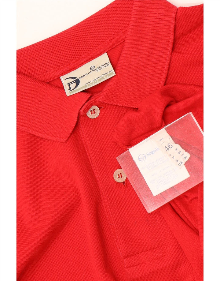 SERGIO TACCHINI Mens Polo Shirt IT 46 Small Red Cotton