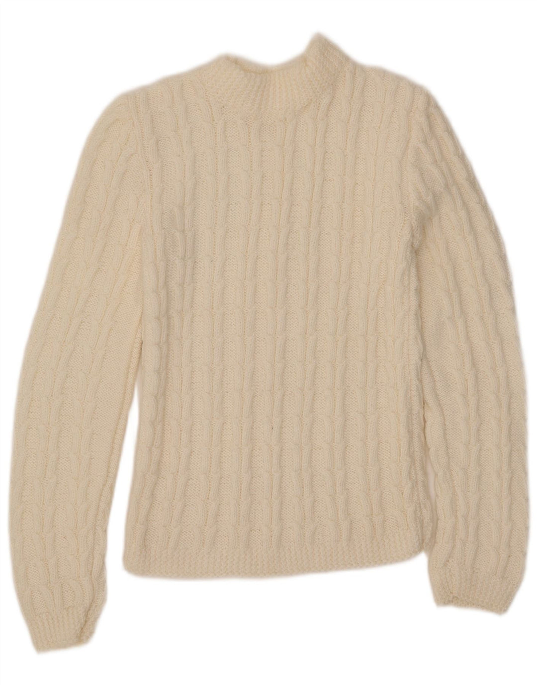 Vintage Womens Turtle Neck Jumper Sweater UK 8 Small Off White