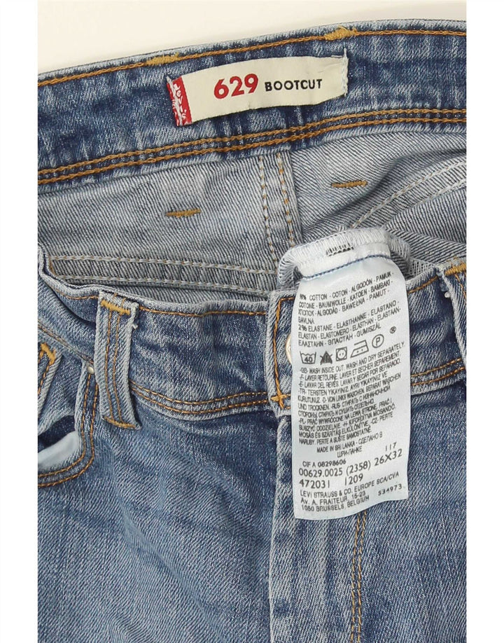 Levi's Dame 629 Bootcut Jeans W26 L32 Blå Bomuld