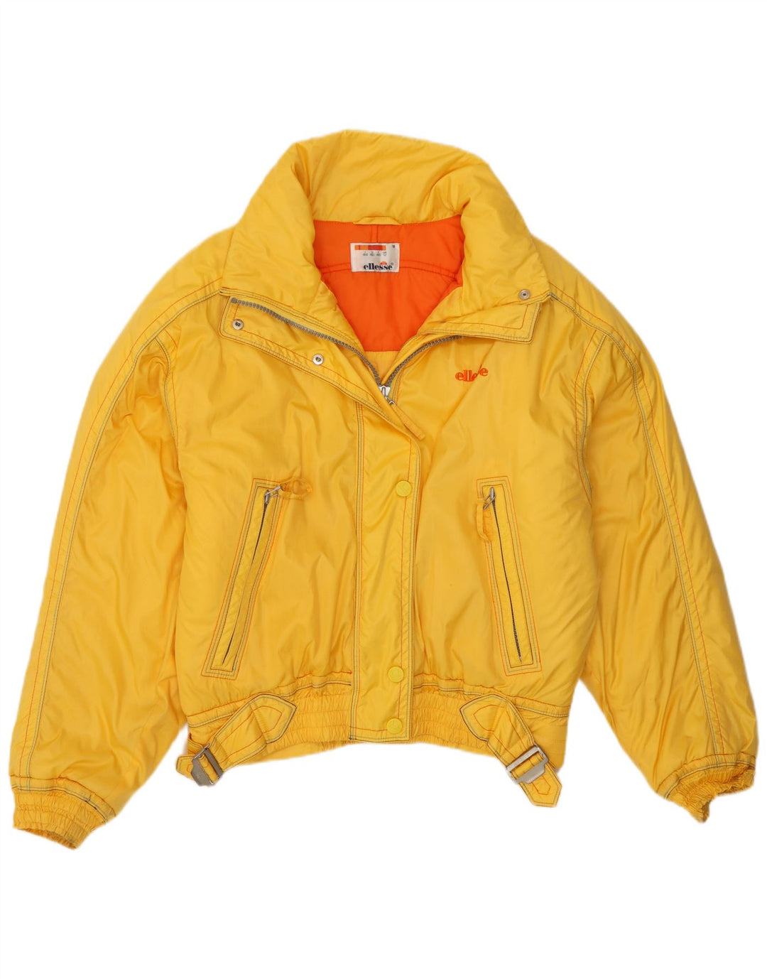 Ellesse Damen-Skijacke mit Kapuze, übergroß, UK 12, Mittelgelb, Polyamid