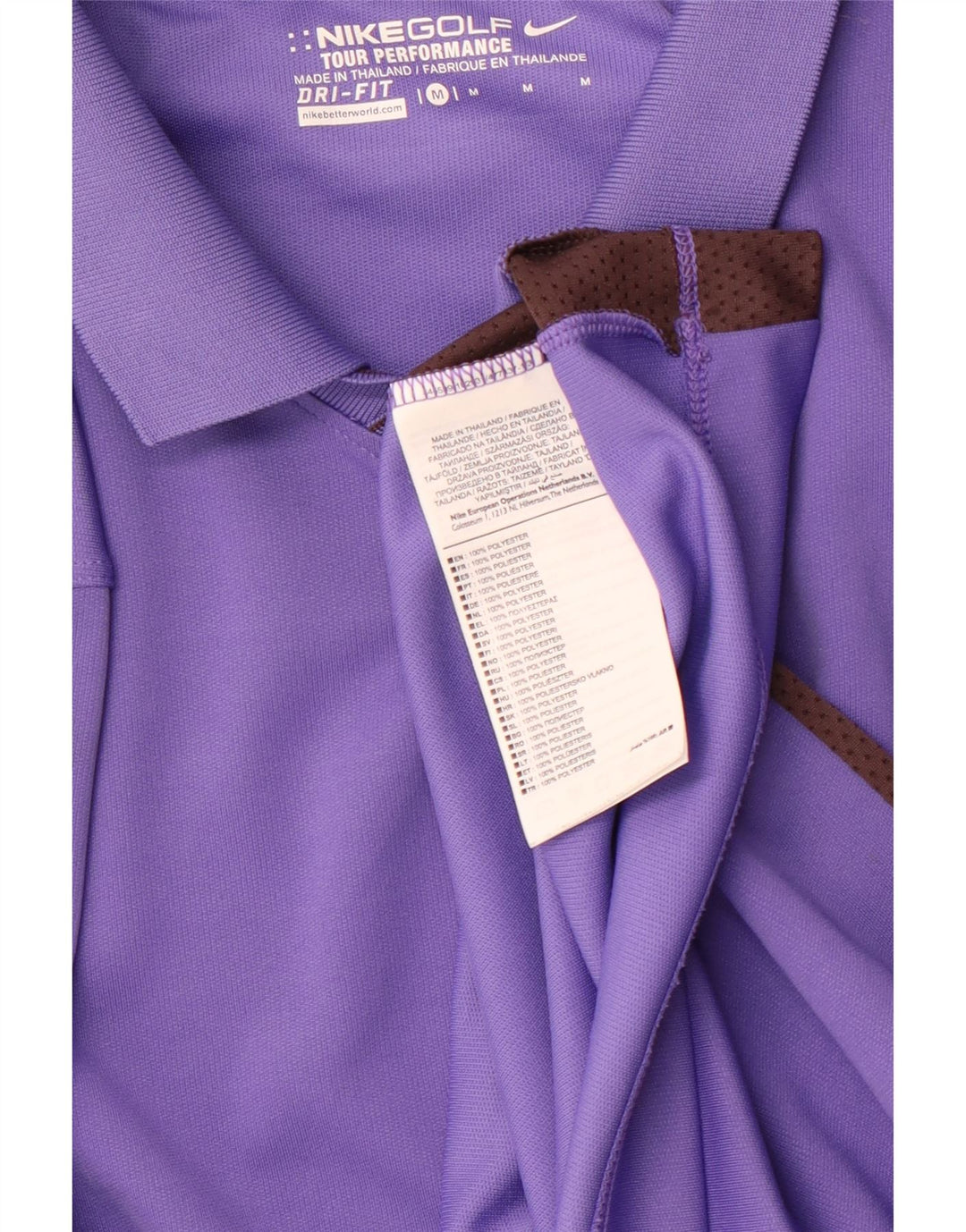 NIKE Mens Dri Fit Polo Shirt Medium Purple Colourblock Polyester