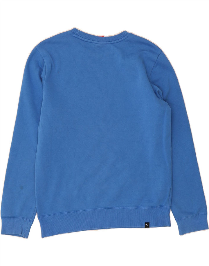 PUMA Mens Graphic Sweatshirt Jumper Small Blue Cotton Vintage Puma and Second-Hand Puma from Messina Hembry 