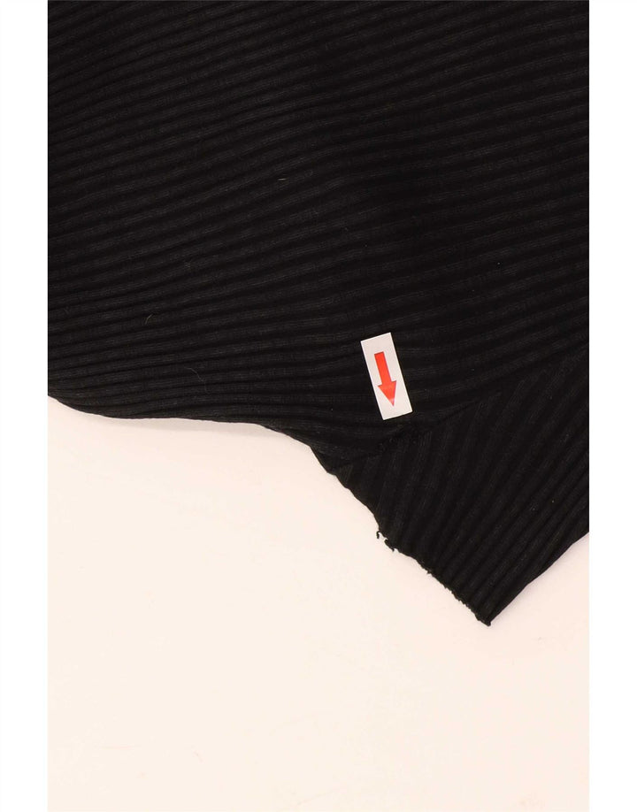 Zara Womens Short Sleeve Bodysuit UK 16 Large Black Cotton