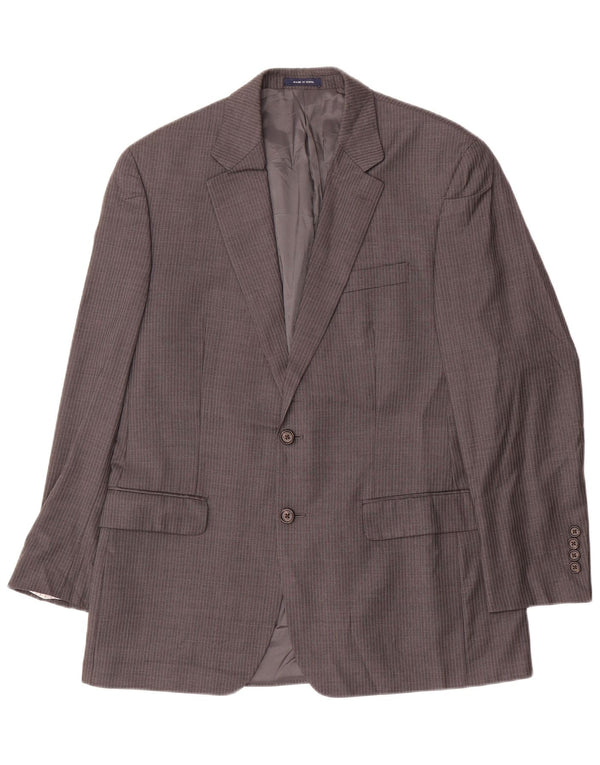 Giacca blazer da uomo a 2 bottoni Ralph Lauren UK 40 grande lana gessata grigia