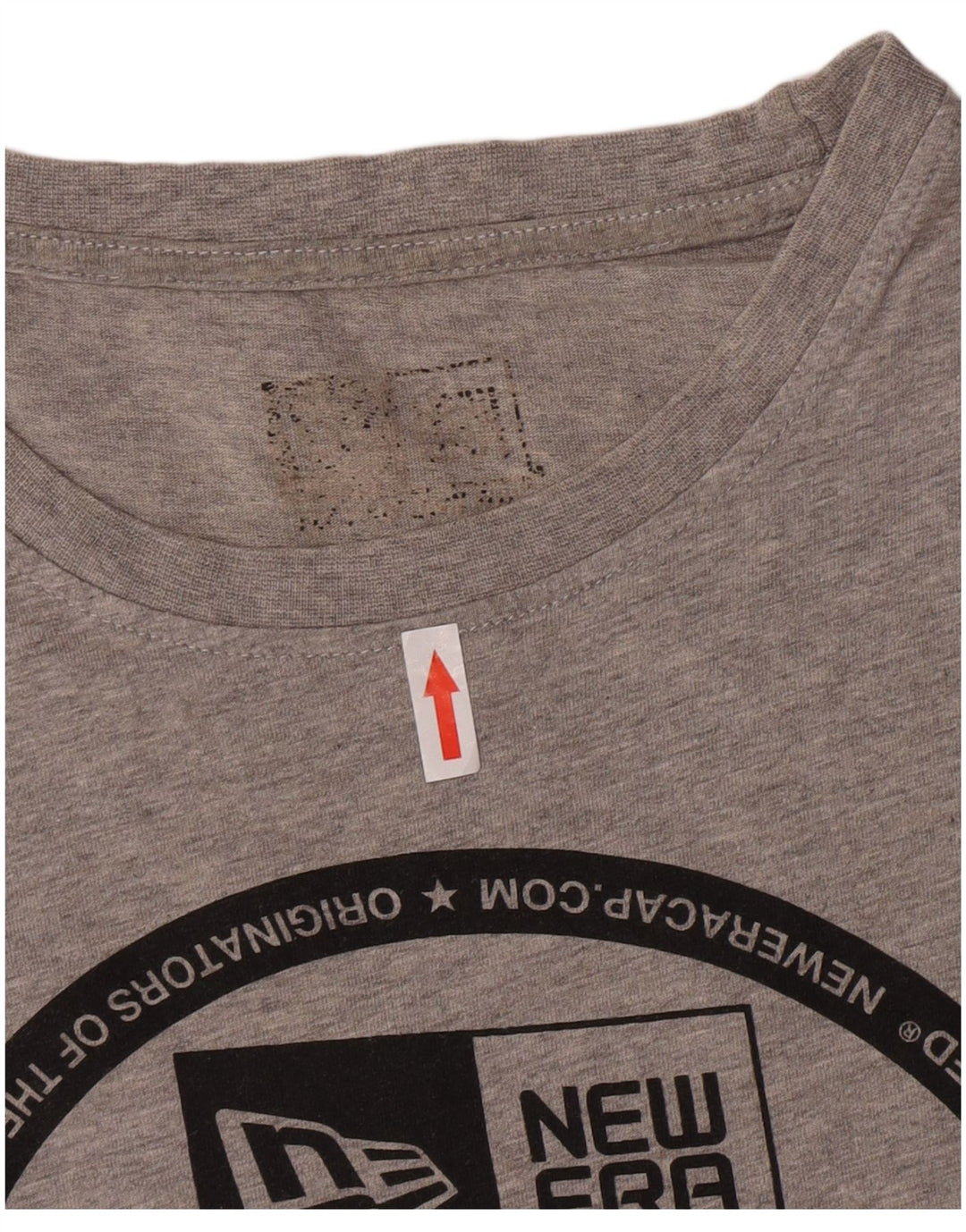 New Era Mens Graphic T-Shirt Top Large Grey Cotton