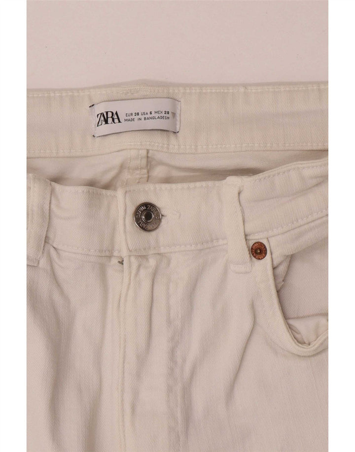 Zara Womens Crop Straight Jeans EU 38 Small W28 L26 White