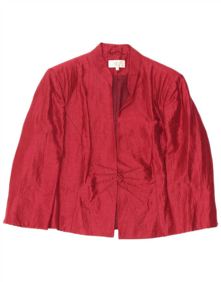 Jachetă CC pentru femei cu 1 nasture, UK 20 2XL, in burgundy