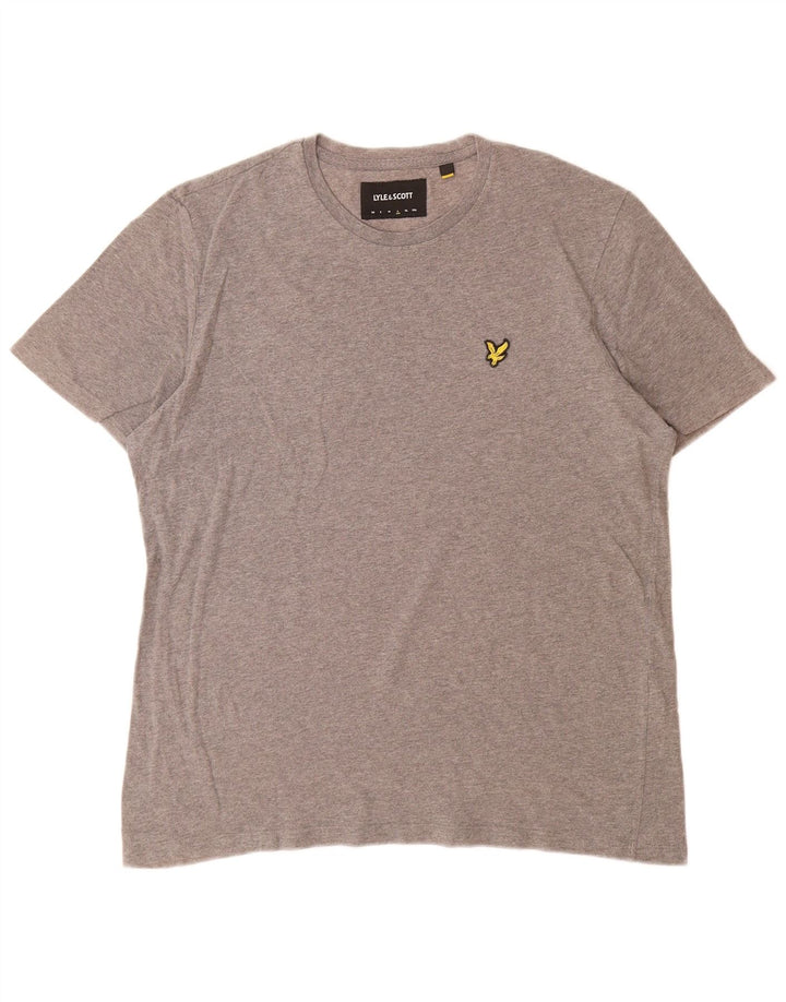 Lyle & Scott Mens T-Shirt Top Large Grey Cotton