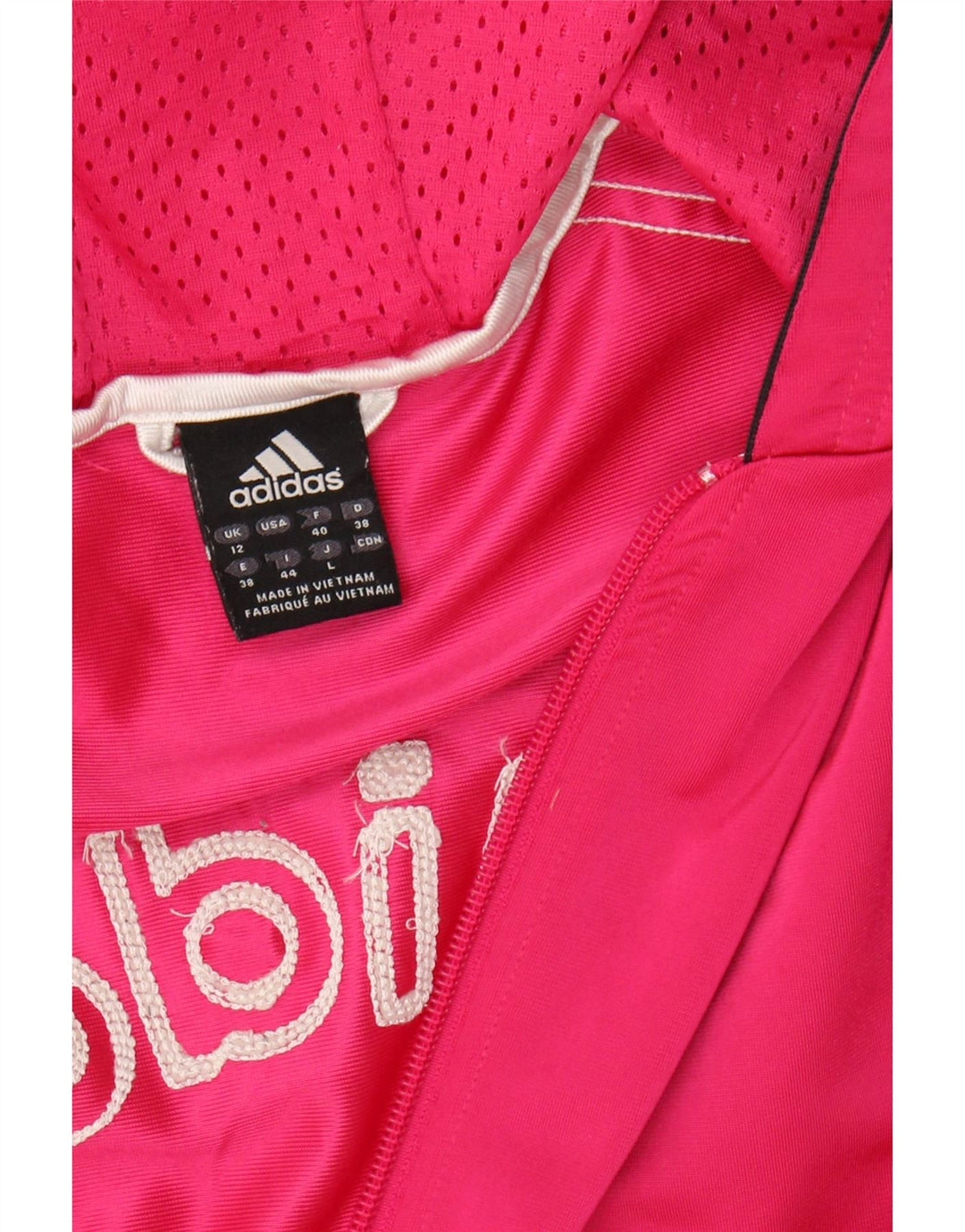 ADIDAS Womens Zip Hoodie Sweater UK 12 Medium Pink Polyester