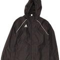 Jachetă de ploaie cu glugă Adidas pentru băieți 9-10 ani, nailon negru