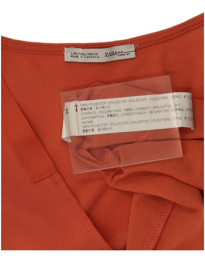 Zara Womens Oversized Blouse Top UK 16 Large Orange Polyester