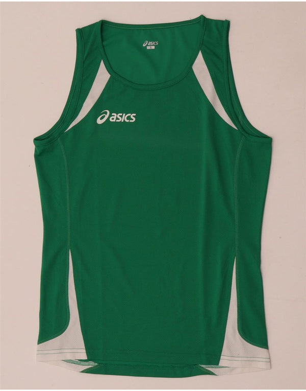 Asics Mens Graphic Vest Top Small Green Colourblock