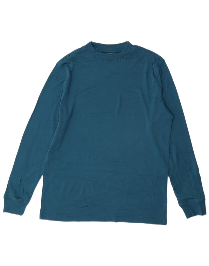 Lands End Mens Top Long Sleeve Medium Blue Cotton