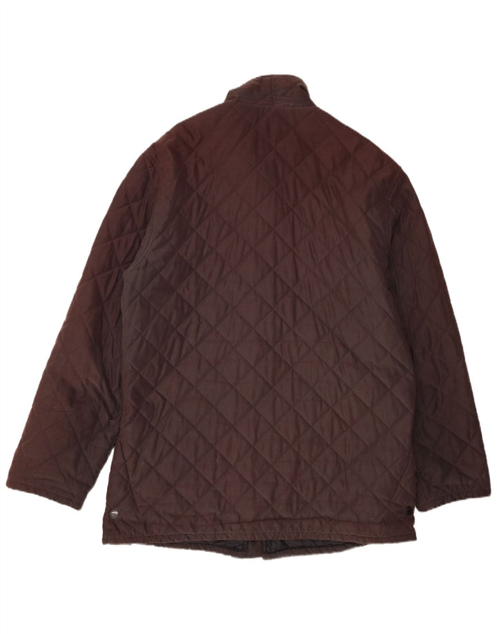 BARBOUR Mens Quilted Jacket UK 38 Medium Brown Polyester