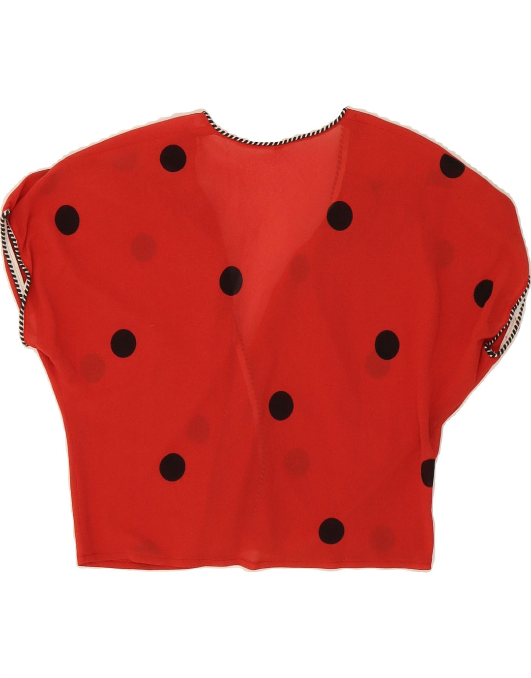 VINTAGE Womens Cardigan Top IT 44 Medium Red Polka Dot Acetate Vintage Vintage and Second-Hand Vintage from Messina Hembry 