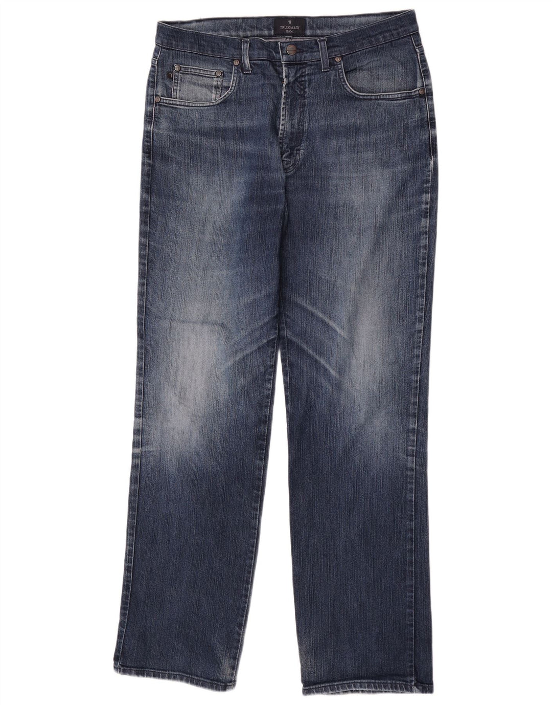 Trussardi Mens Straight Jeans  W36 L32 Blue Cotton