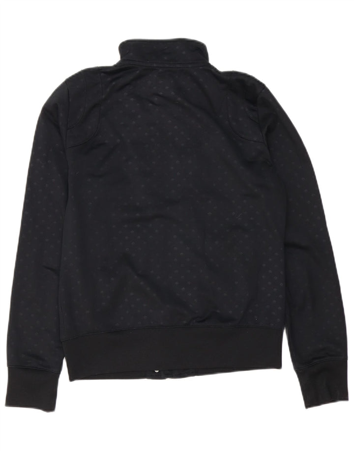 Nike Womens Tracksuit Top Jacket UK 10/12 Medium Navy Blue Spotted