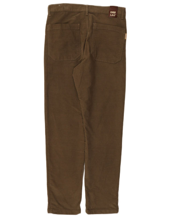 Vintage Mens Straight Casual Trousers IT 44 XS W30 L29 Khaki Cotton