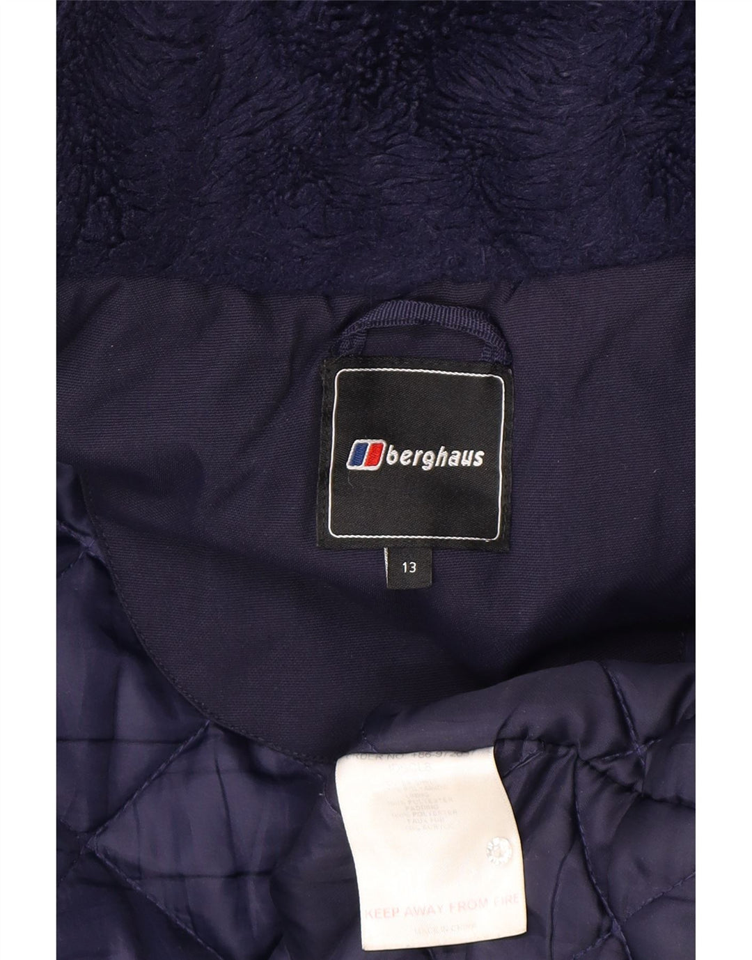 Berghaus Boys Hooded Padded Jacket 12-13 Years Navy Blue Polyamide