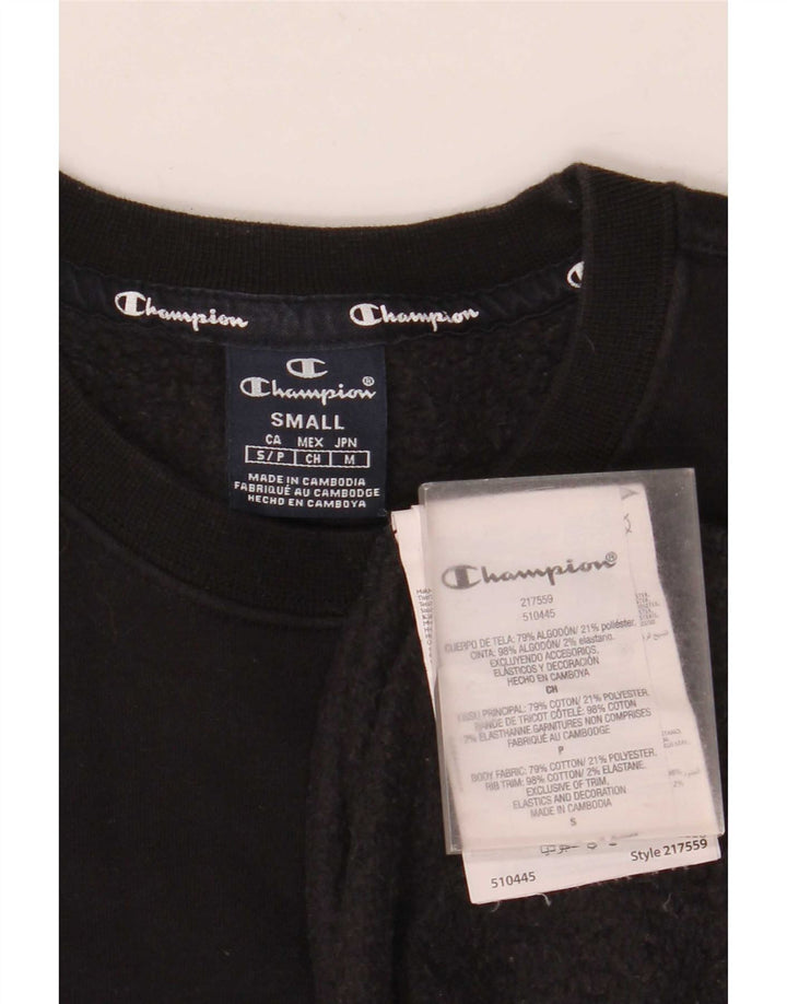 Champion Mens Sweatshirt Jumper Small Black Cotton