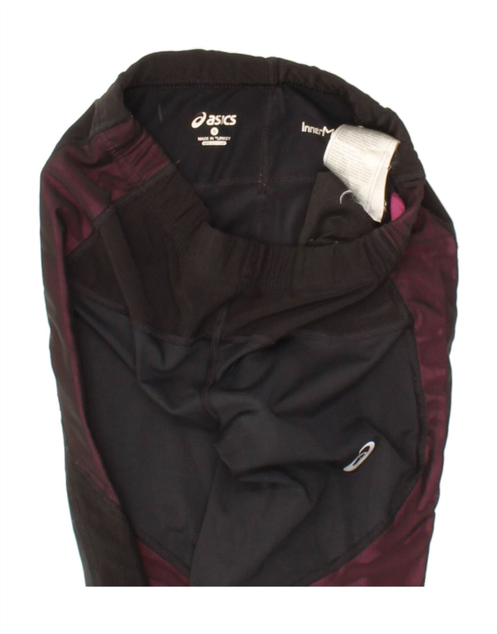 ASICS Womens Leggings UK 8 Small  Black Colourblock Polyester Vintage Asics and Second-Hand Asics from Messina Hembry 