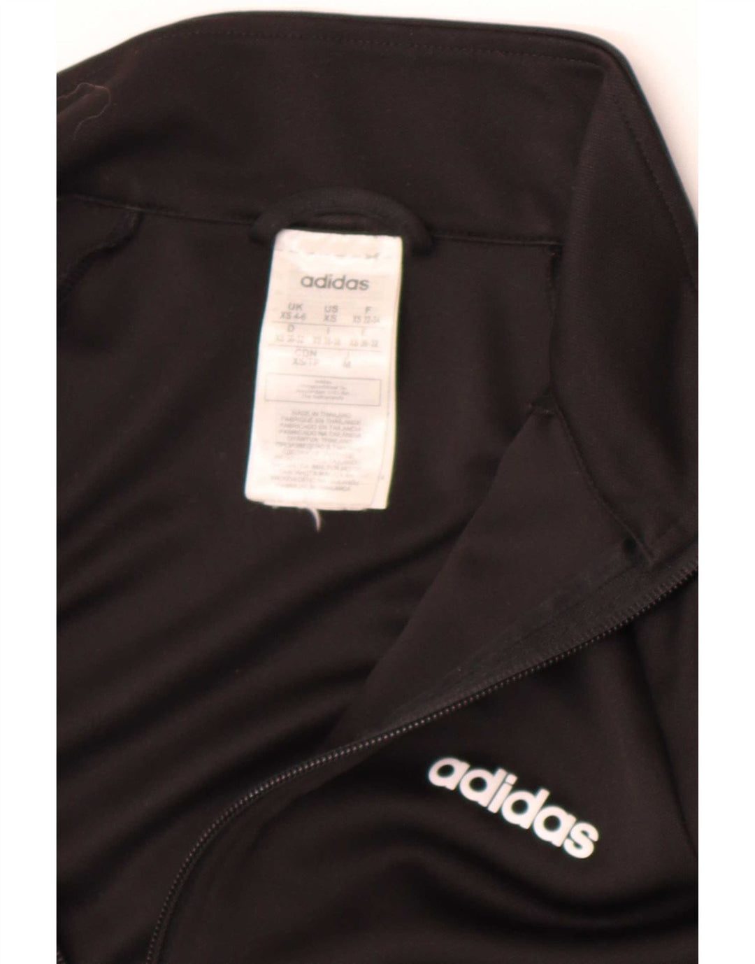 Adidas Womens Climalite Tracksuit Top Jacket UK 4/6 XS Black Polyester