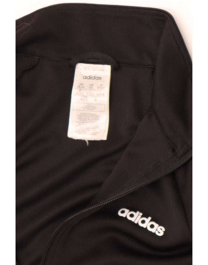 Adidas Womens Climalite Tracksuit Top Jacket UK 4/6 XS Black Polyester