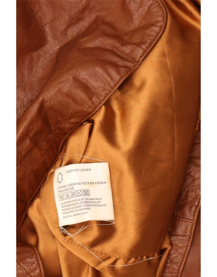Jaqueta blazer masculina de couro com 3 botões Union River EU 48/50 marrom médio