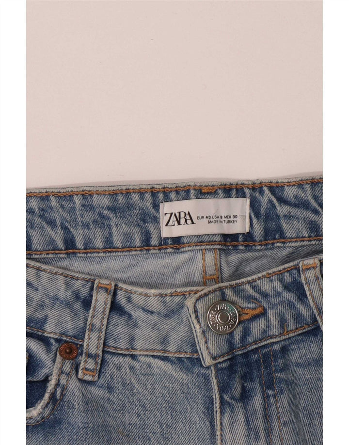 Blugi drepti distressed pentru femei Zara EU 40 Medium W30 L28 Albastru