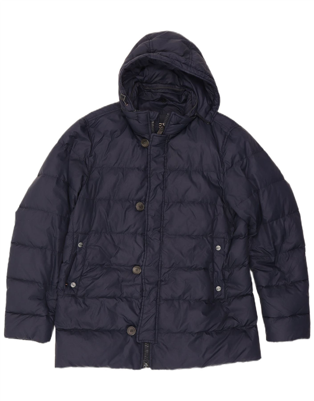 Herno wattierte Herrenjacke mit Kapuze, UK 38, Mittel, Marineblau