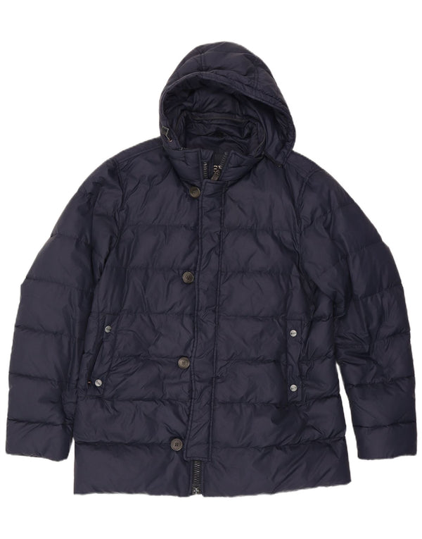 Jachetă căptușită cu glugă pentru bărbați Herno UK 38 Medium Bleumarin