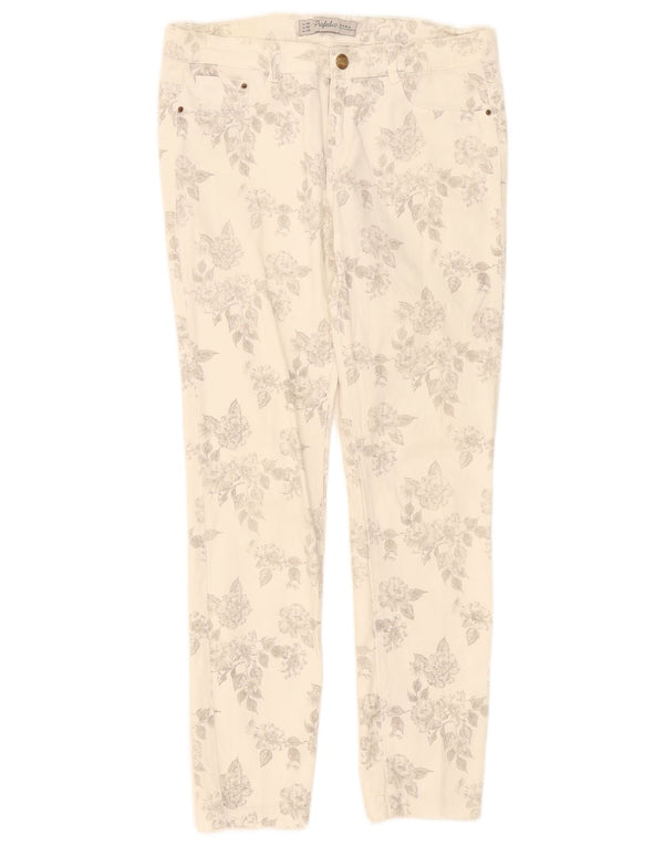 Zara Γυναικείο Trafaluc Slim Casual Παντελόνι EU 38 Small W28 L27 White Floral