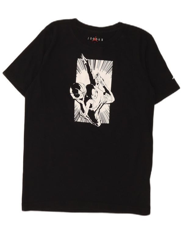 Jordan Boys Graphic T-Shirt Top 12-13 Years Large Black Cotton
