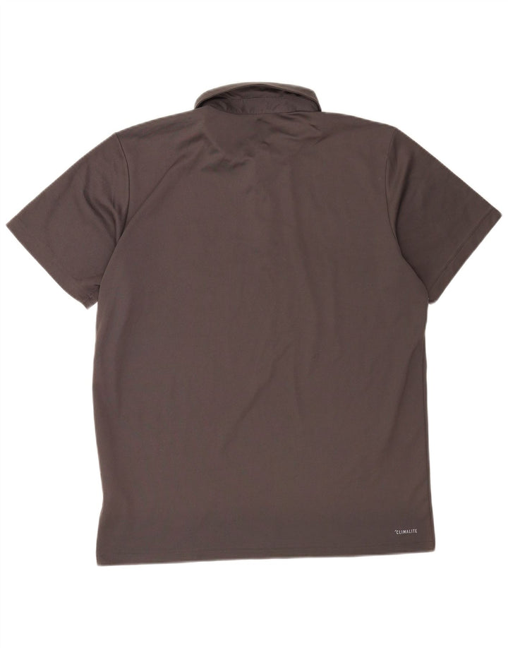 ADIDAS Mens Climalite Polo Shirt Large Grey Polyester
