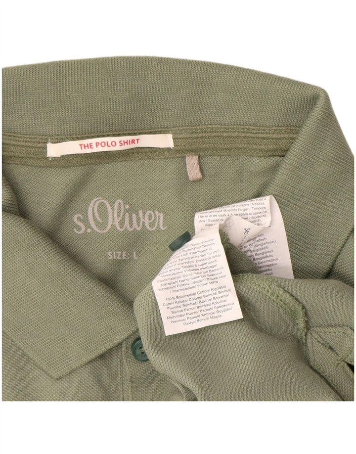 S.Oliver Mens Polo Shirt Large Green Cotton